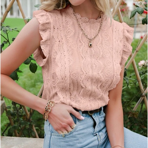 Boafo Floral Appliqué Mesh Top main image 0
